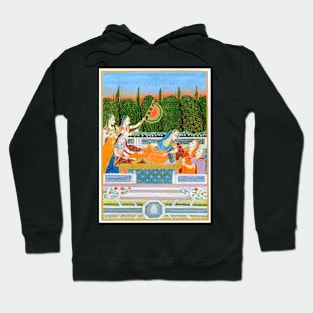 Reclining Princess & Handmaidens 1800 Kishangarh, Rajasthan, India Hoodie